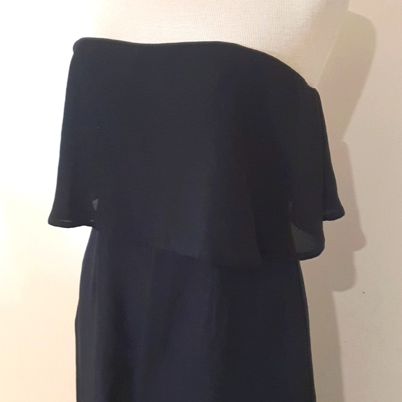 Here Comes The Sun Size 12 Black Strapless Jumpsuit Sheer Legs - Picture 2 of 10